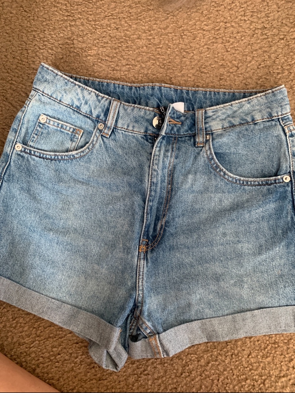 Divided Light Blue Cuffed Denim Shorts